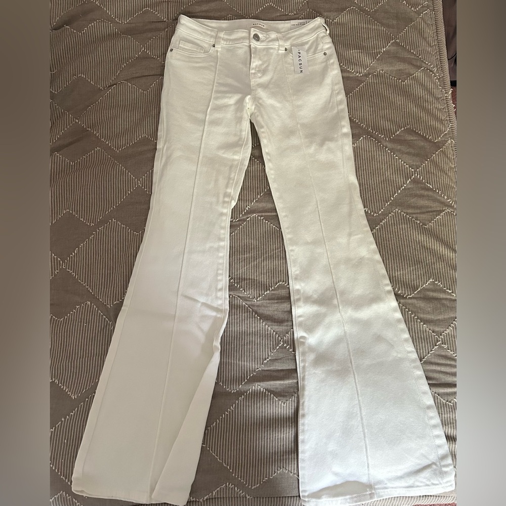 pacsun low rise white jeans